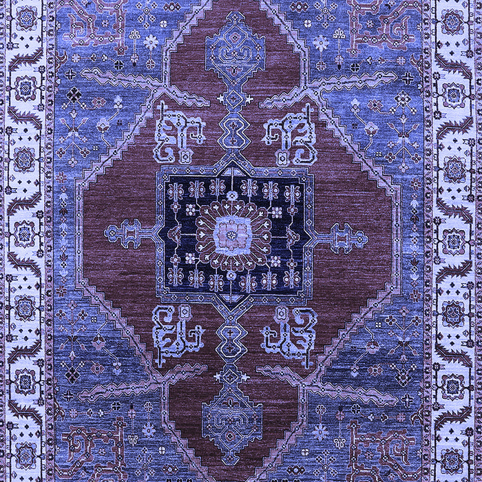 Machine Washable Oriental Blue Industrial Rug, wshurb1798blu