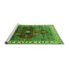 Sideview of Machine Washable Oriental Green Industrial Area Rugs, wshurb1798grn