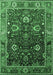 Machine Washable Oriental Emerald Green Industrial Area Rugs, wshurb1799emgrn