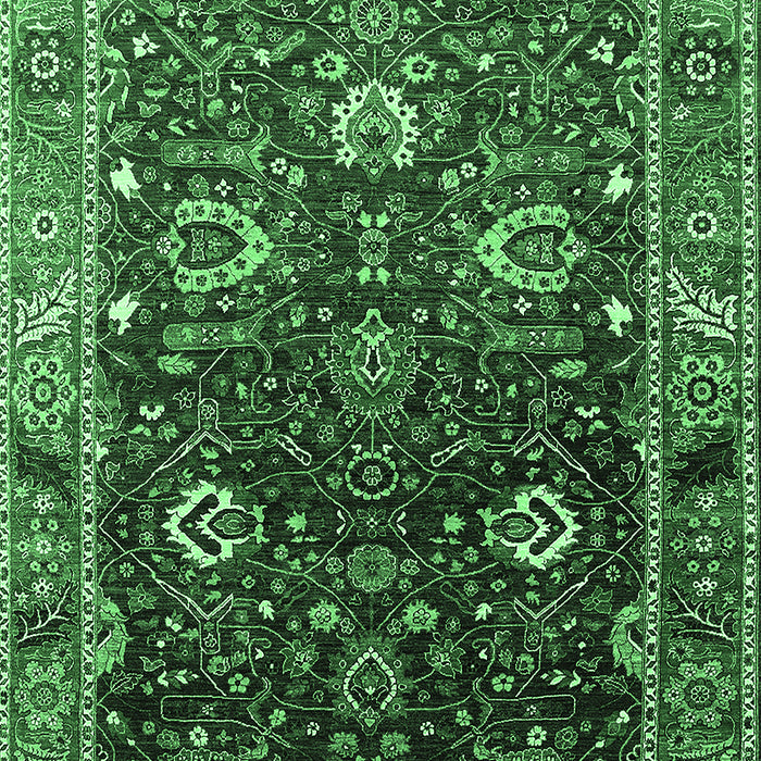 Machine Washable Oriental Emerald Green Industrial Area Rugs, wshurb1799emgrn