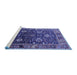 Sideview of Machine Washable Oriental Blue Industrial Rug, wshurb1799blu