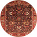 Round Oriental Orange Industrial Rug, urb1799org