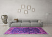 Machine Washable Oriental Purple Industrial Area Rugs in a Living Room, wshurb1799pur