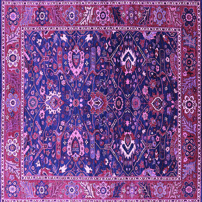 Square Machine Washable Oriental Purple Industrial Area Rugs, wshurb1799pur