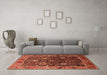 Machine Washable Oriental Orange Industrial Area Rugs in a Living Room, wshurb1799org