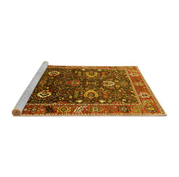 Sideview of Machine Washable Oriental Yellow Industrial Rug, wshurb1799yw