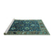 Sideview of Machine Washable Oriental Turquoise Industrial Area Rugs, wshurb1799turq