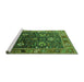 Sideview of Machine Washable Oriental Green Industrial Area Rugs, wshurb1799grn