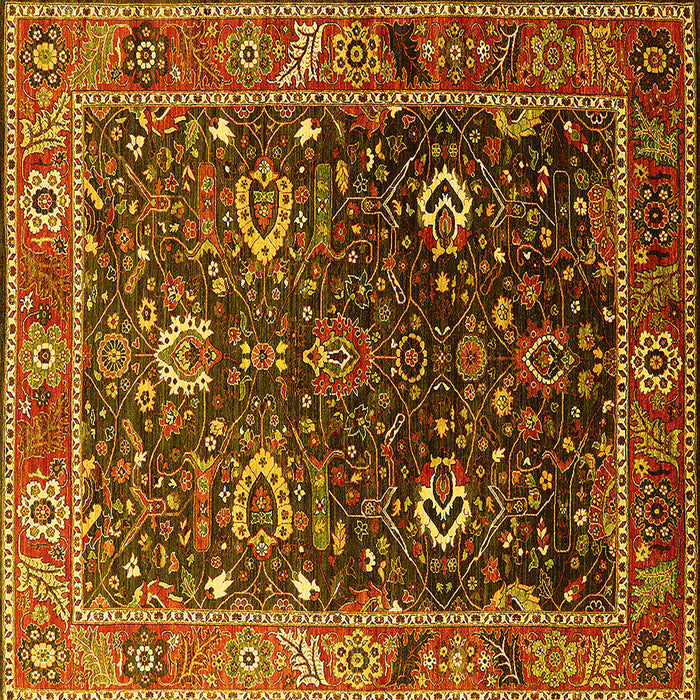 Square Oriental Yellow Industrial Rug, urb1799yw