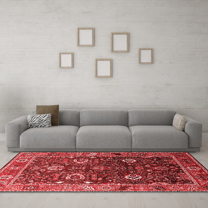 Industrial Red Washable Rugs