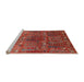 Sideview of Machine Washable Industrial Modern Red Rug, wshurb1800