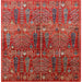 Square Machine Washable Industrial Modern Red Rug, wshurb1800