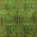 Square Machine Washable Oriental Green Industrial Area Rugs, wshurb1800grn