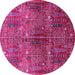 Round Oriental Pink Industrial Rug, urb1800pnk