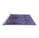 Sideview of Machine Washable Oriental Blue Industrial Rug, wshurb1800blu