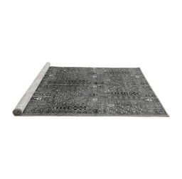 Sideview of Machine Washable Oriental Gray Industrial Rug, wshurb1800gry