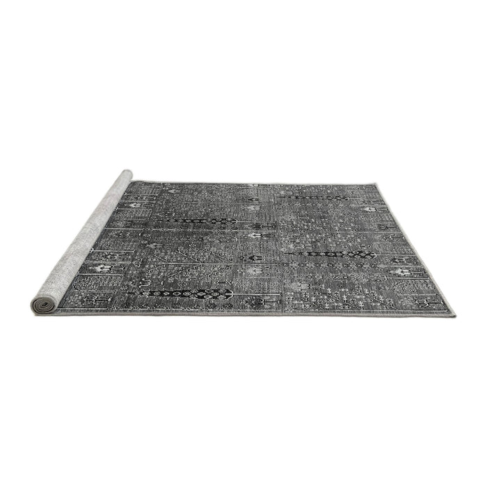 Sideview of Machine Washable Oriental Gray Industrial Rug, wshurb1800gry