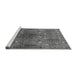 Sideview of Machine Washable Oriental Gray Industrial Rug, wshurb1800gry