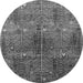 Round Oriental Gray Industrial Rug, urb1800gry