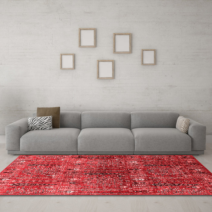 Industrial Red Washable Rugs