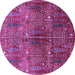 Round Oriental Purple Industrial Rug, urb1800pur