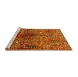 Sideview of Machine Washable Oriental Yellow Industrial Rug, wshurb1800yw