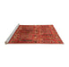 Sideview of Machine Washable Oriental Orange Industrial Area Rugs, wshurb1800org