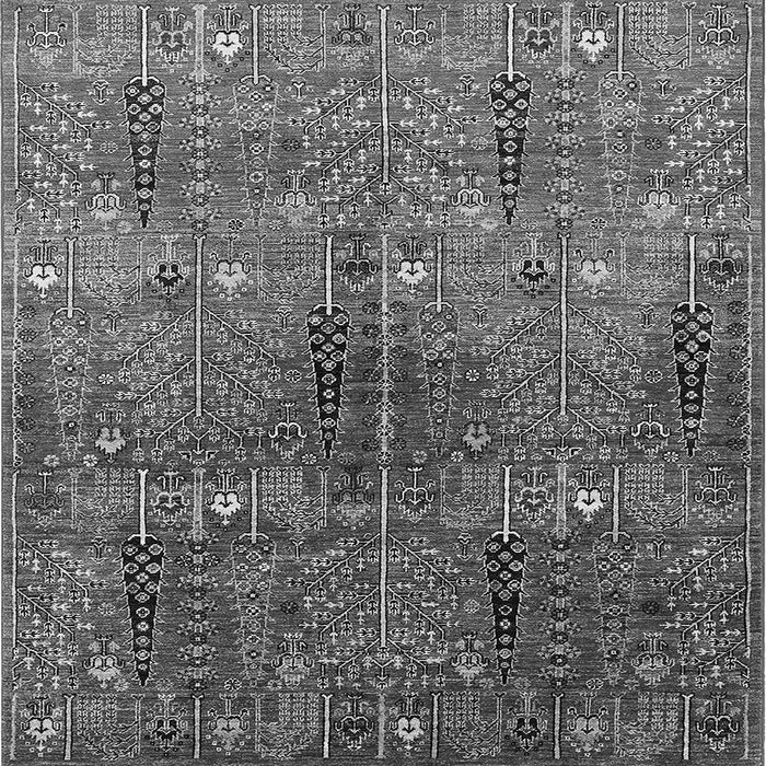 Square Machine Washable Oriental Gray Industrial Rug, wshurb1800gry
