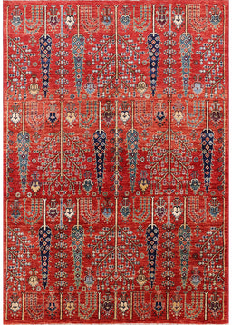Mid-Century Modern Red Oriental Rug, urb1800