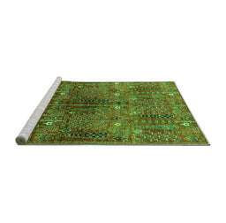 Sideview of Machine Washable Oriental Green Industrial Area Rugs, wshurb1800grn