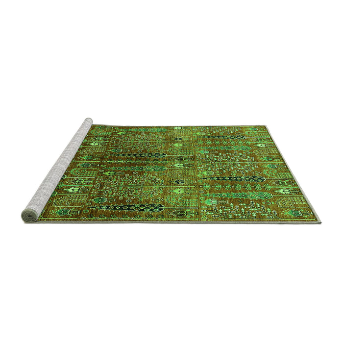 Sideview of Machine Washable Oriental Green Industrial Area Rugs, wshurb1800grn