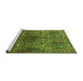 Sideview of Machine Washable Oriental Green Industrial Area Rugs, wshurb1800grn