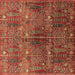 Square Machine Washable Oriental Brown Industrial Rug, wshurb1800brn