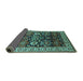 Sideview of Oriental Turquoise Industrial Rug, urb1801turq