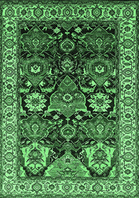 Oriental Emerald Green Industrial Rug, urb1801emgrn