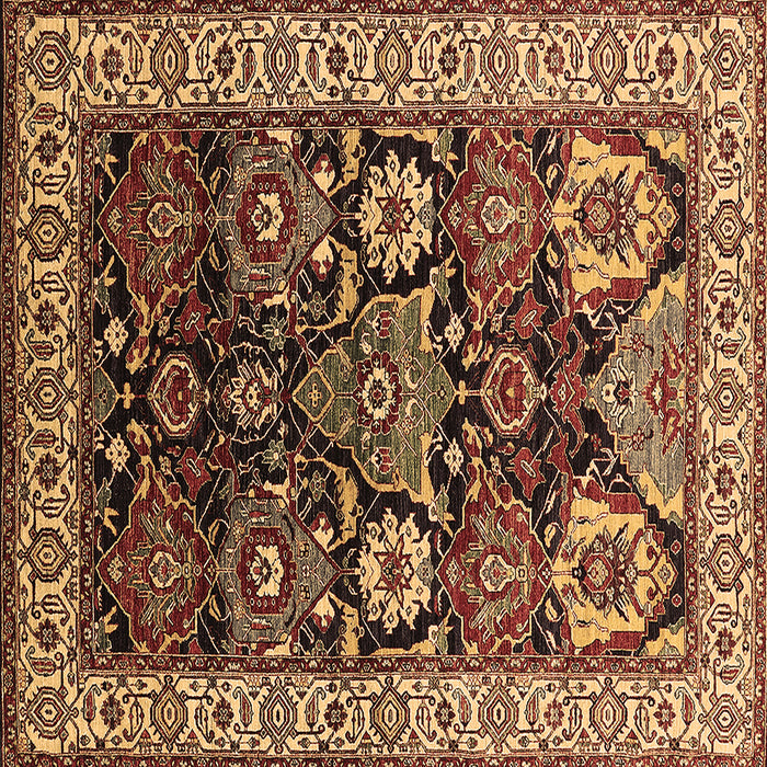 Square Oriental Brown Industrial Rug, urb1801brn