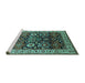 Sideview of Machine Washable Oriental Turquoise Industrial Area Rugs, wshurb1801turq