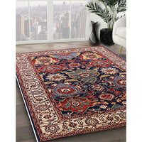 Mid-Century Modern Deep Red Oriental Rug, urb1801