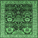 Square Oriental Emerald Green Industrial Rug, urb1801emgrn