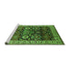 Sideview of Machine Washable Oriental Green Industrial Area Rugs, wshurb1801grn