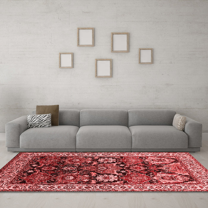 Industrial Red Washable Rugs