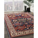 Mid-Century Modern Deep Red Oriental Rug in Family Room, urb1801