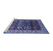 Sideview of Machine Washable Oriental Blue Industrial Rug, wshurb1801blu