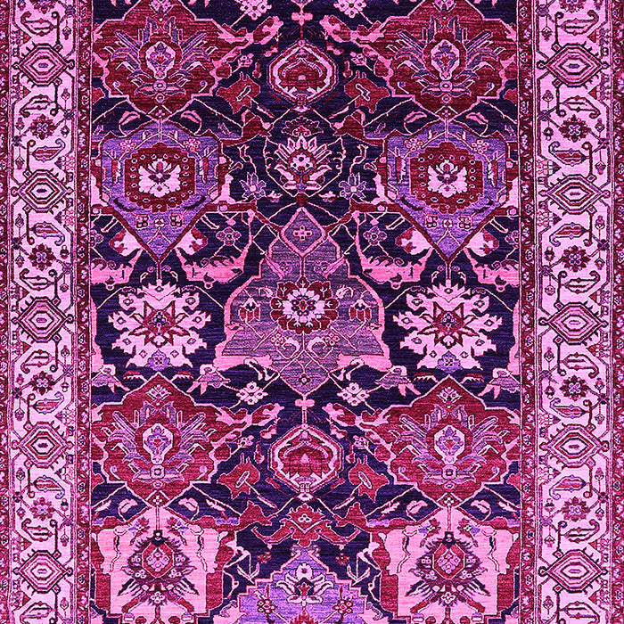 Machine Washable Oriental Pink Industrial Rug, wshurb1801pnk