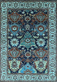 Oriental Light Blue Industrial Rug, urb1801lblu