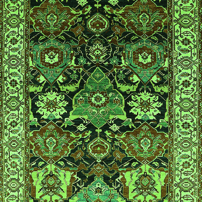 Machine Washable Oriental Green Industrial Area Rugs, wshurb1801grn