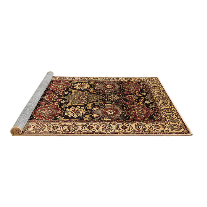 Sideview of Machine Washable Oriental Brown Industrial Rug, wshurb1801brn