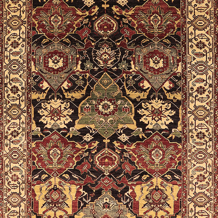 Machine Washable Oriental Brown Industrial Rug, wshurb1801brn