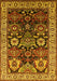 Machine Washable Oriental Yellow Industrial Rug, wshurb1801yw