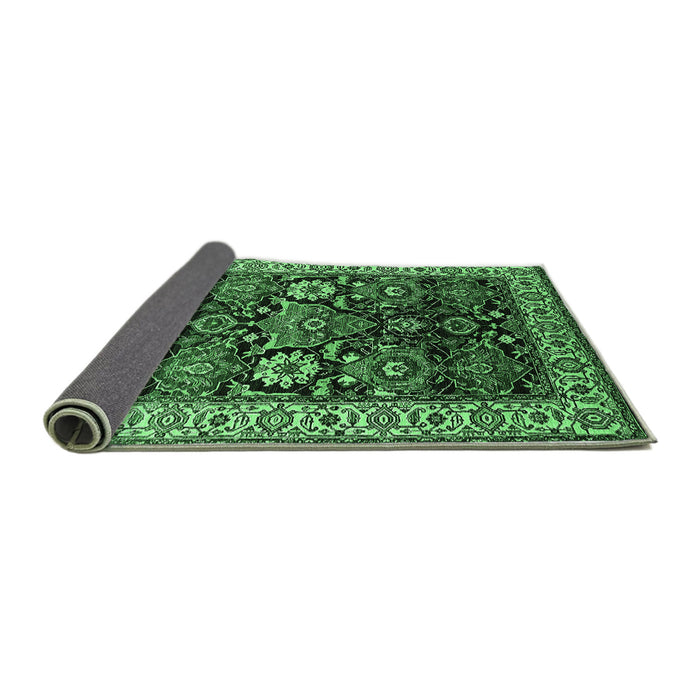 Sideview of Oriental Emerald Green Industrial Rug, urb1801emgrn